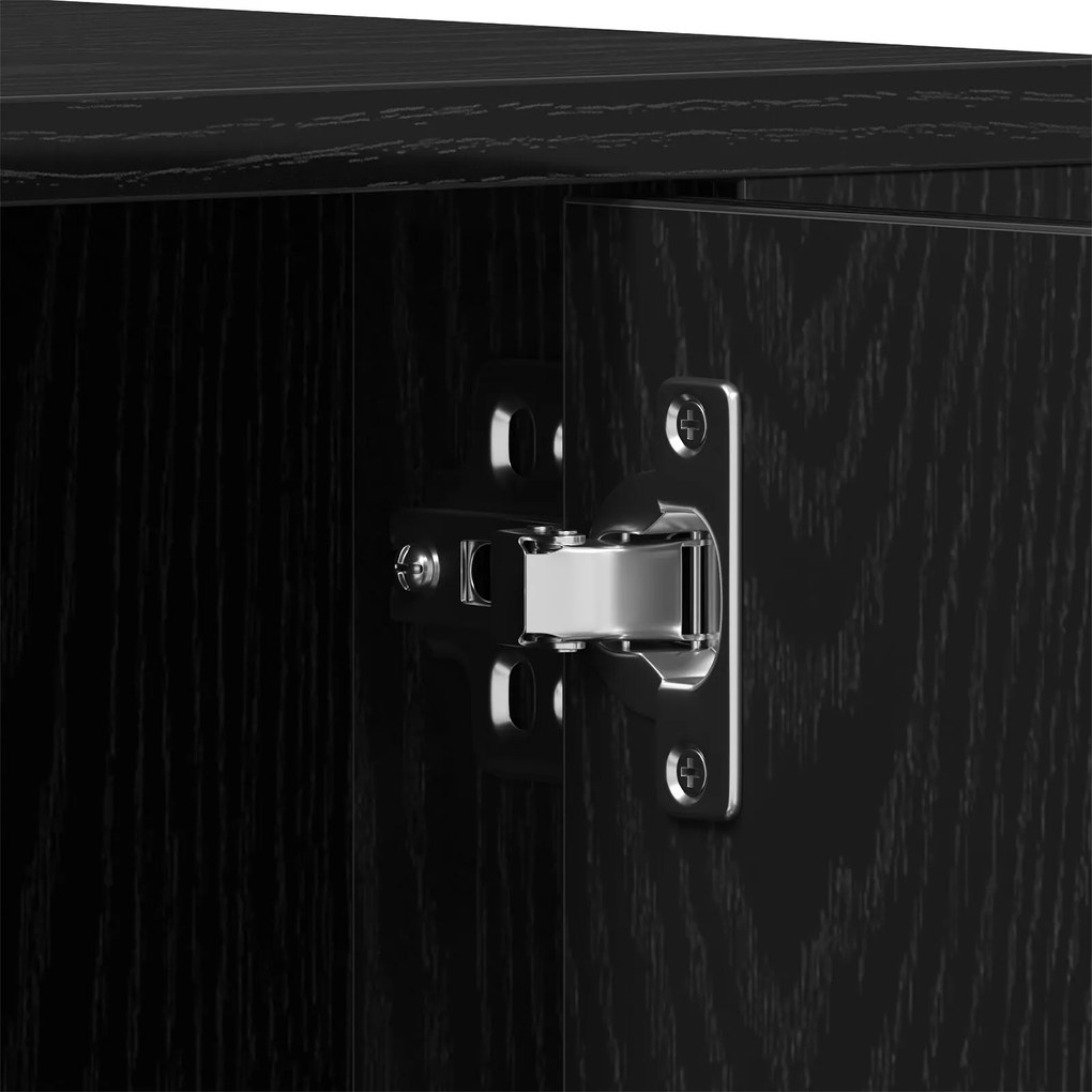 Armário para TV vidaXL Preto Carvalho 100x35x40 cm Madeira de Engenhar