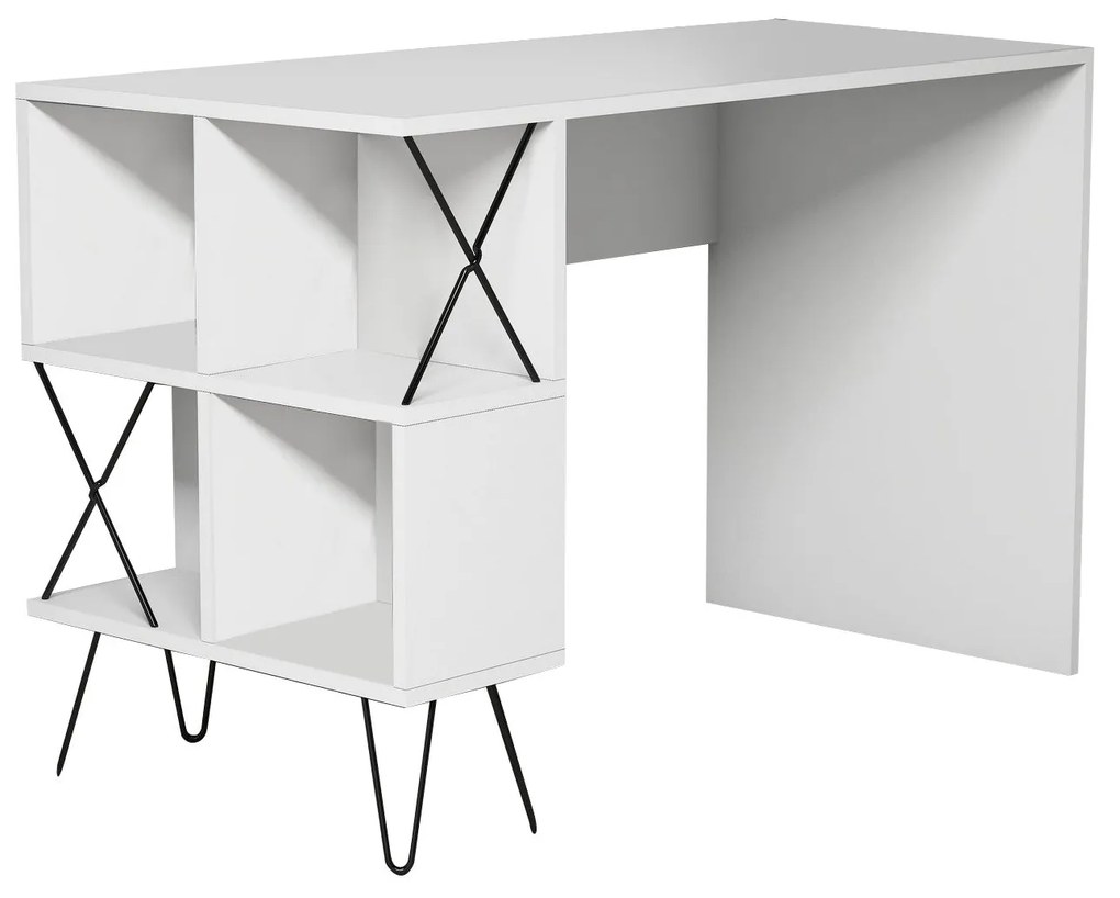 Secretária Extra – Branco/Preto – 120 cm x 78,8 cm x 60 cm