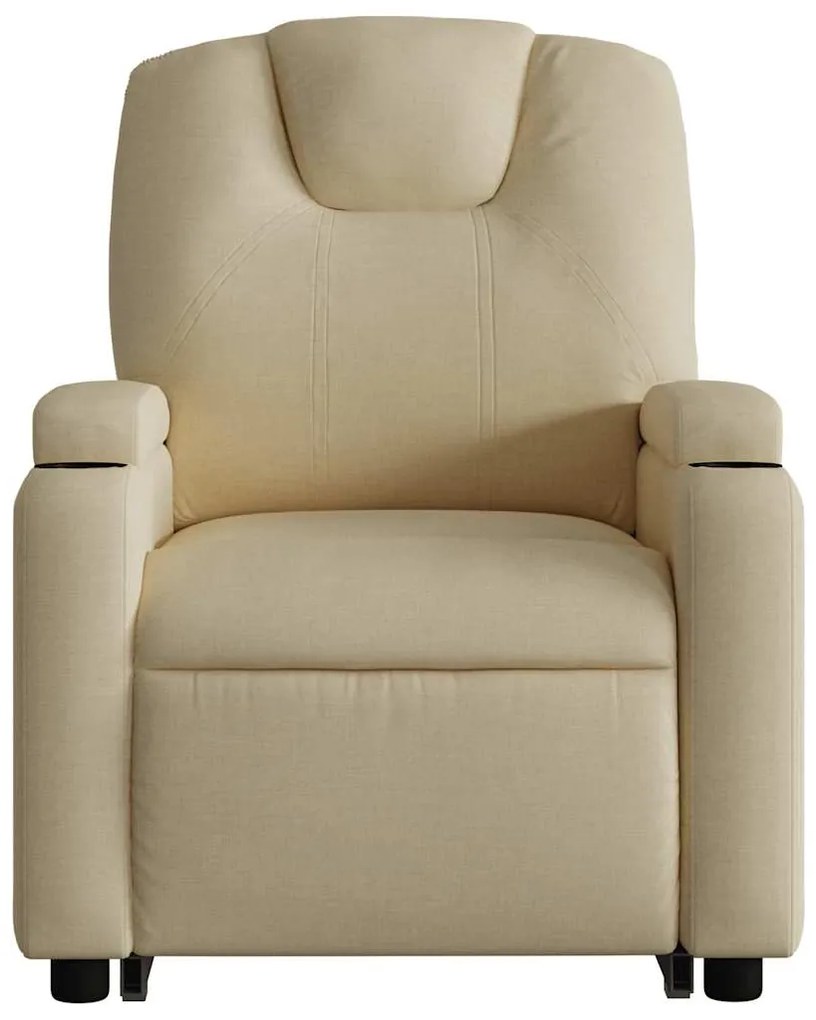 Poltrona elevatória de massagens tecido cor creme