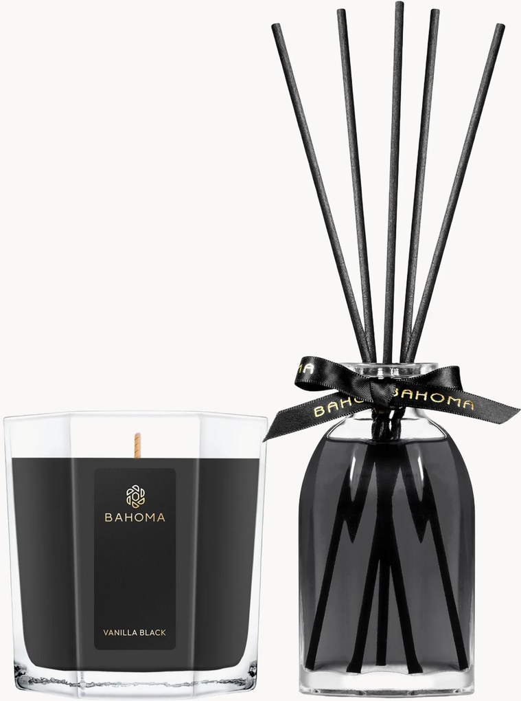 Difusor com varetas e vela perfumada Vanilla Black (fresco, floral)