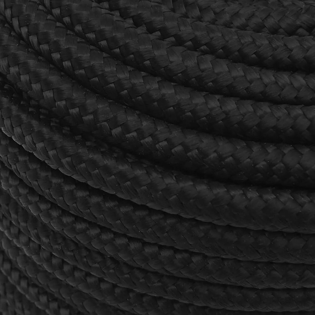 Corda de barco 12 mm 50 m polipropileno preto completo