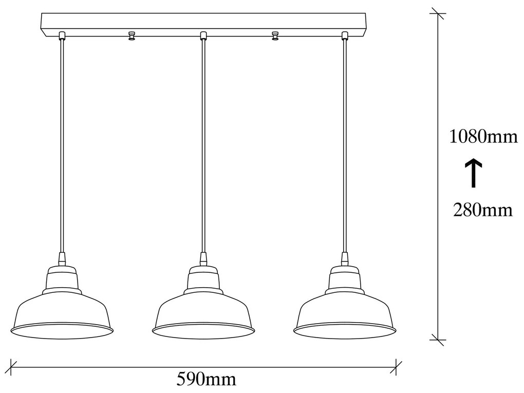 Candeeiro de Teto Berceste – Branco – 59 x 19 cm