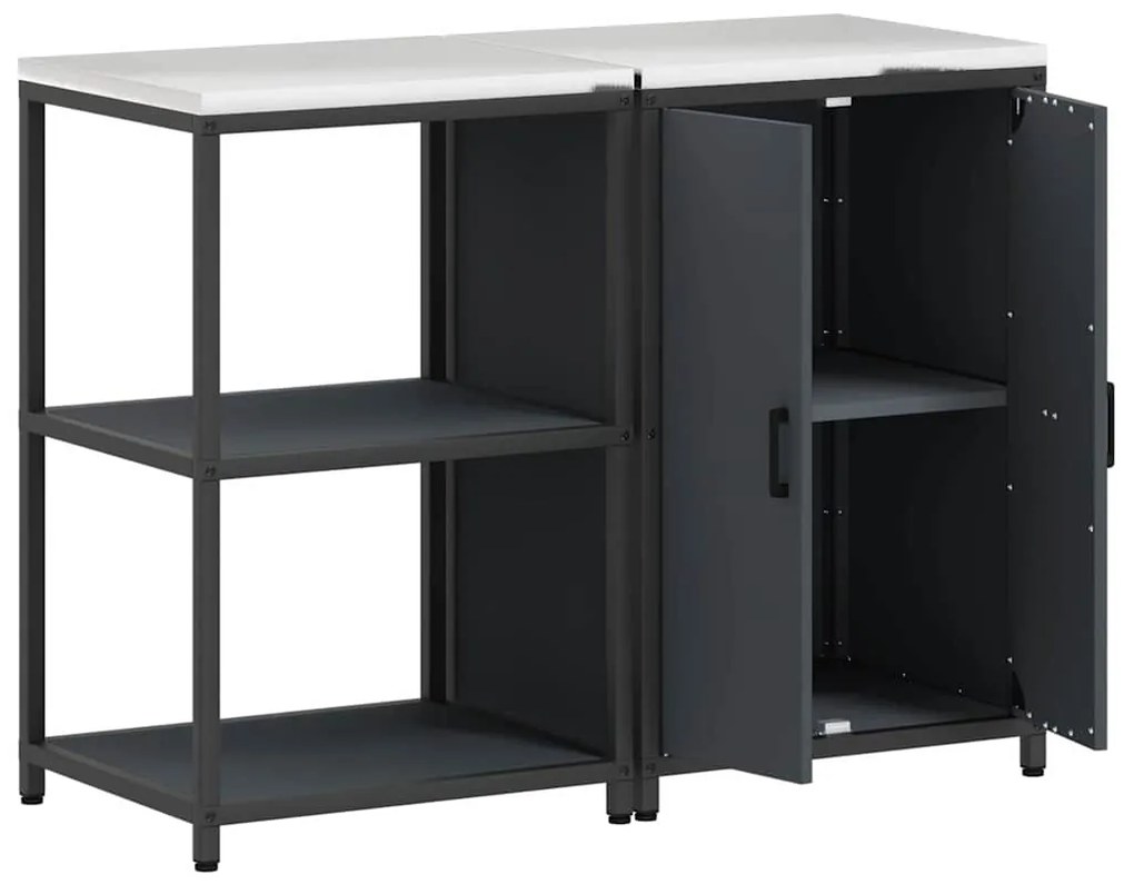 Conjunto de Armazenamento de Cozinha 2 pcs Cinzento-escuro