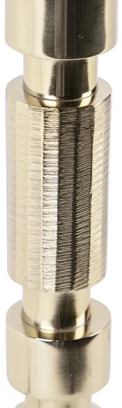 Candeeiro de mesa Art Déco ouro abajur veludo azul/ouro 35cm - TORRE Art Deco