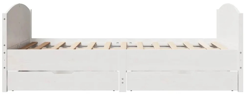 Cama sem colchão 140x200 cm madeira de pinho maciça branco