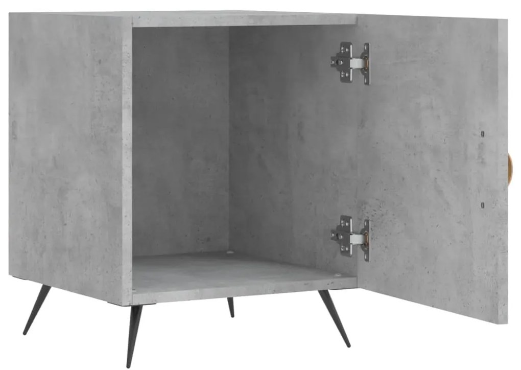 Mesa cabeceira 2pcs 40x40x50 cm derivados madeira cinza cimento