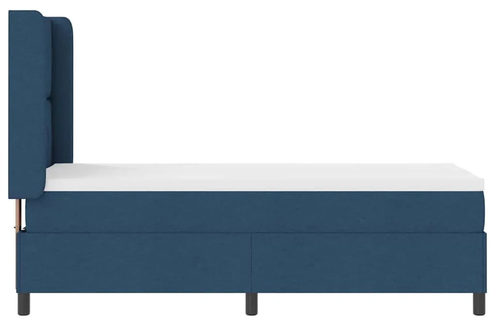 Cama Box com Colchão e Luz LED Azul, 80x200 cm, Tecido