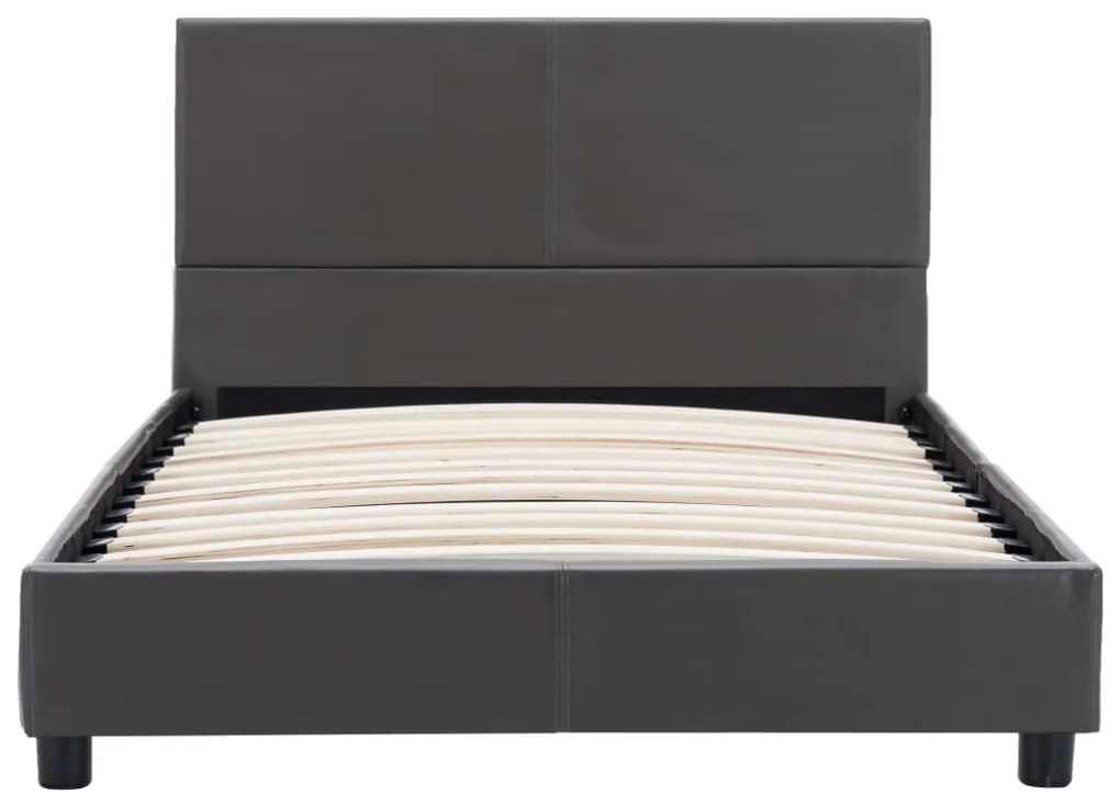 Estrutura de cama 90x200 cm couro artificial cinzento