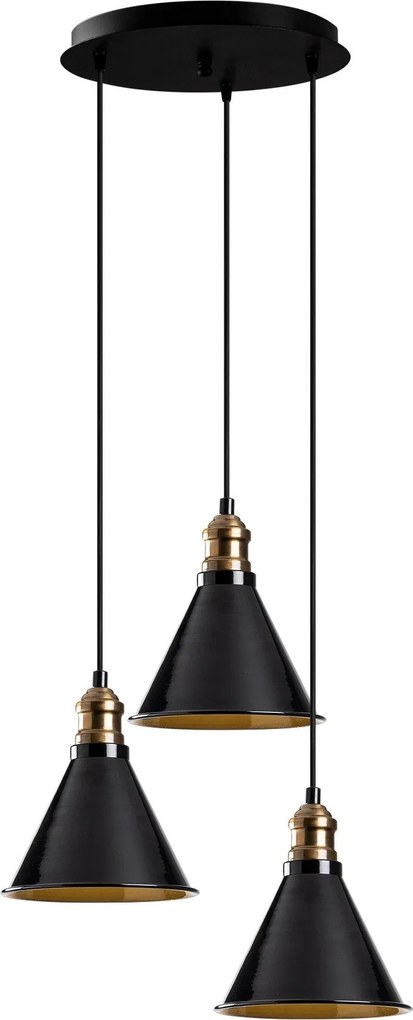 Candeeiro de Teto Berceste – Preto – Diâmetro 40 cm x Altura 117 cm