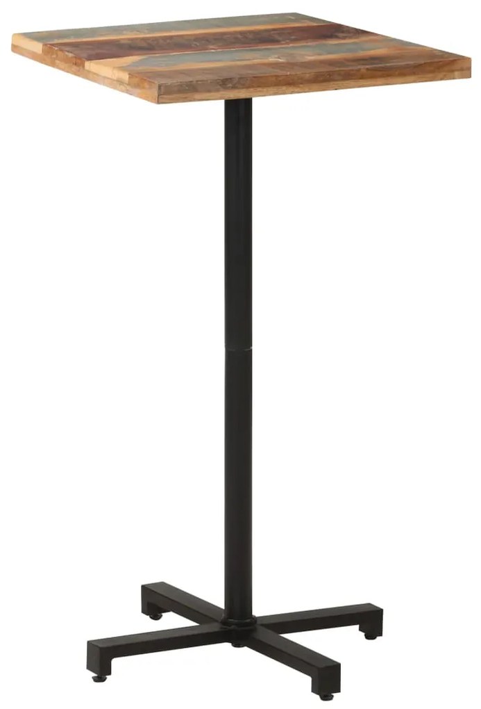 vidaXL Mesa de bistrô quadrada 60x60x110 cm madeira recuperada maciça
