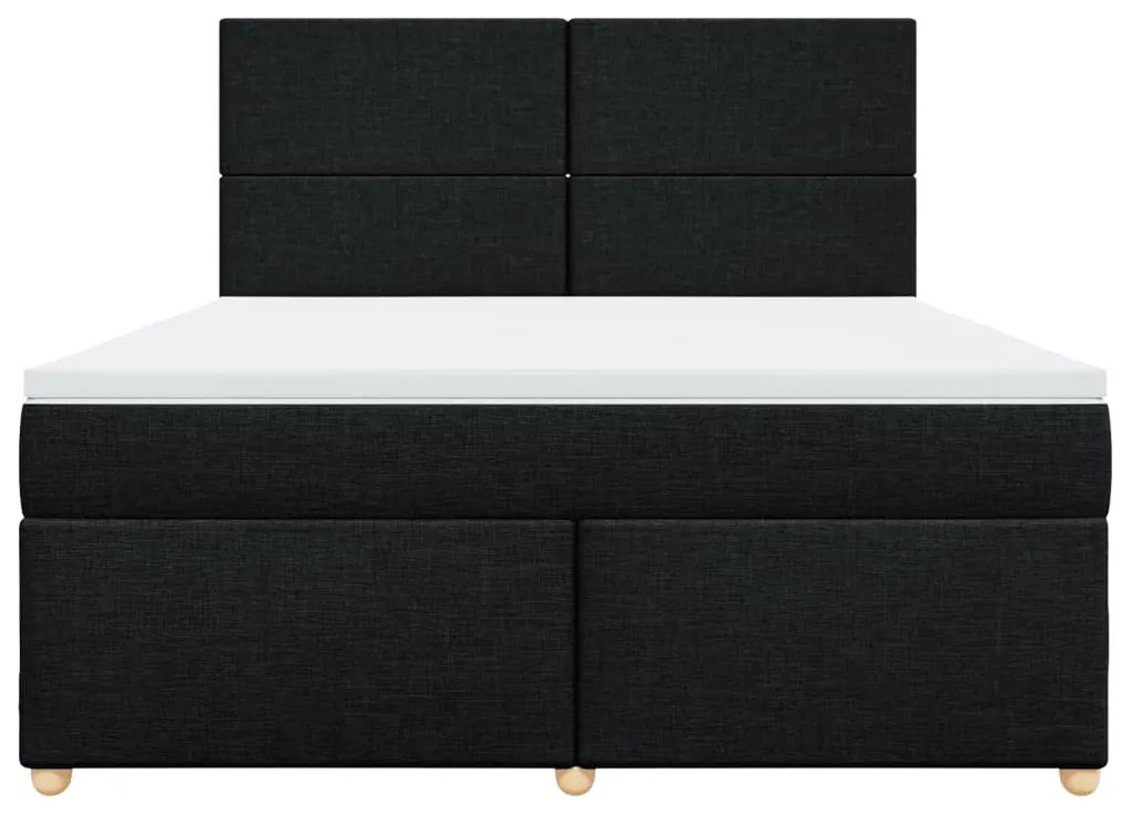 Cama com molas/colchão 180x200 cm tecido preto