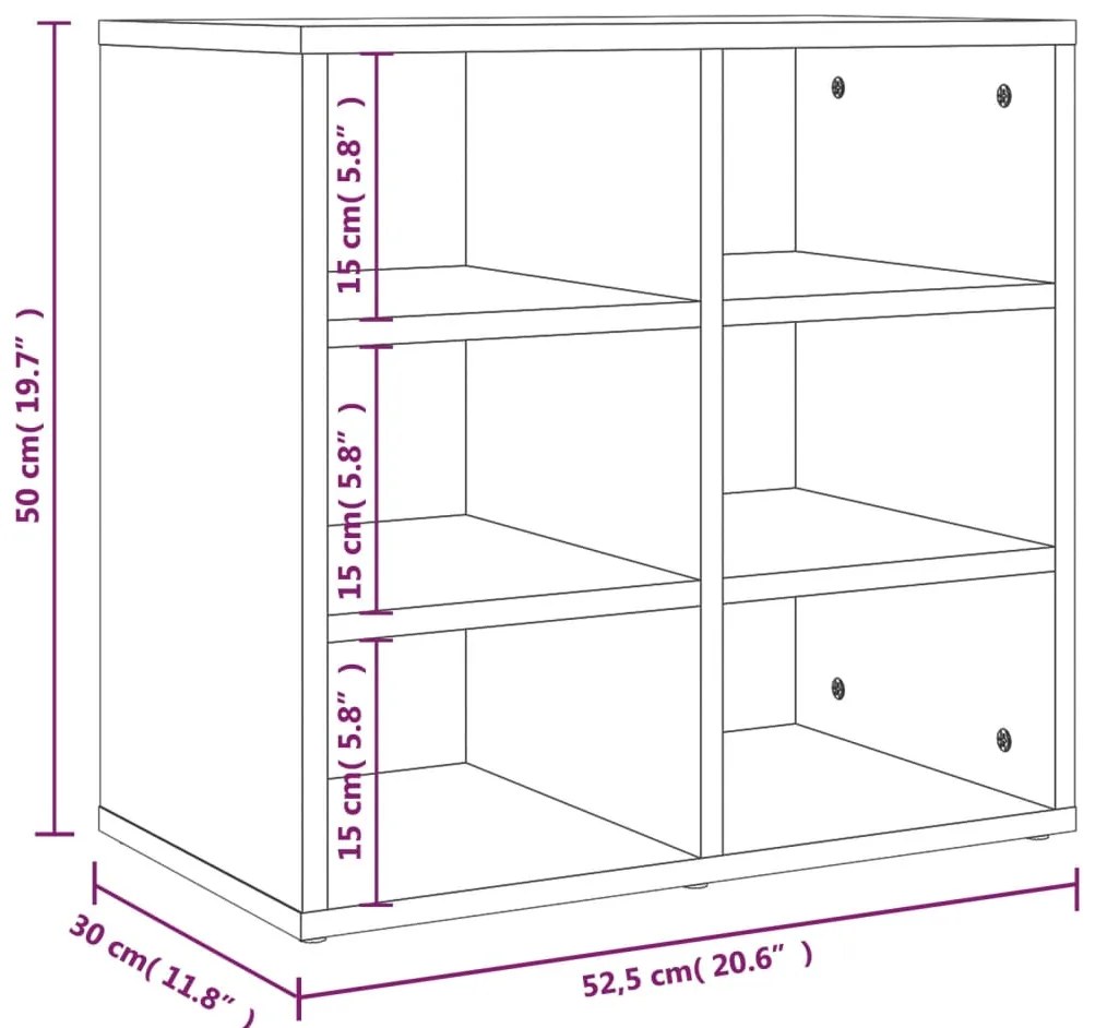 Sapateira 2 pcs 52,5x30x50 cm Concreto Cinza