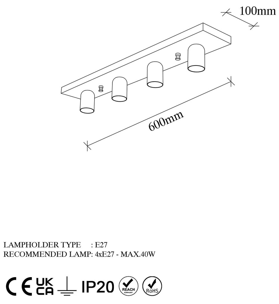 Chandelier Mirro – Preto e Branco – 60 x 10 x 10 cm