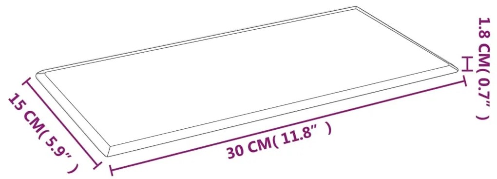 Painel de parede 12 pcs 30x15 cm couro artificial 0,54 m² cinza