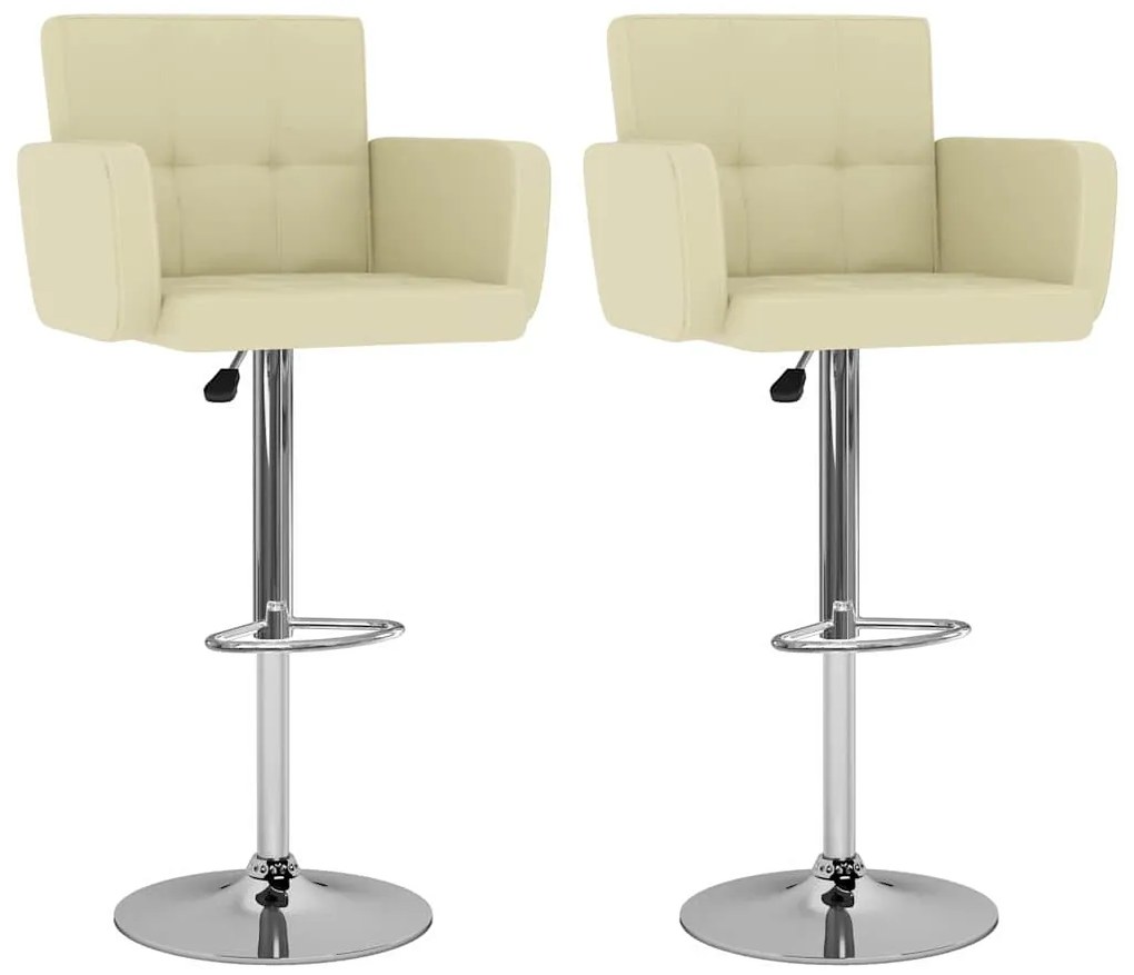 Bancos de bar 2 pcs couro artificial cor creme