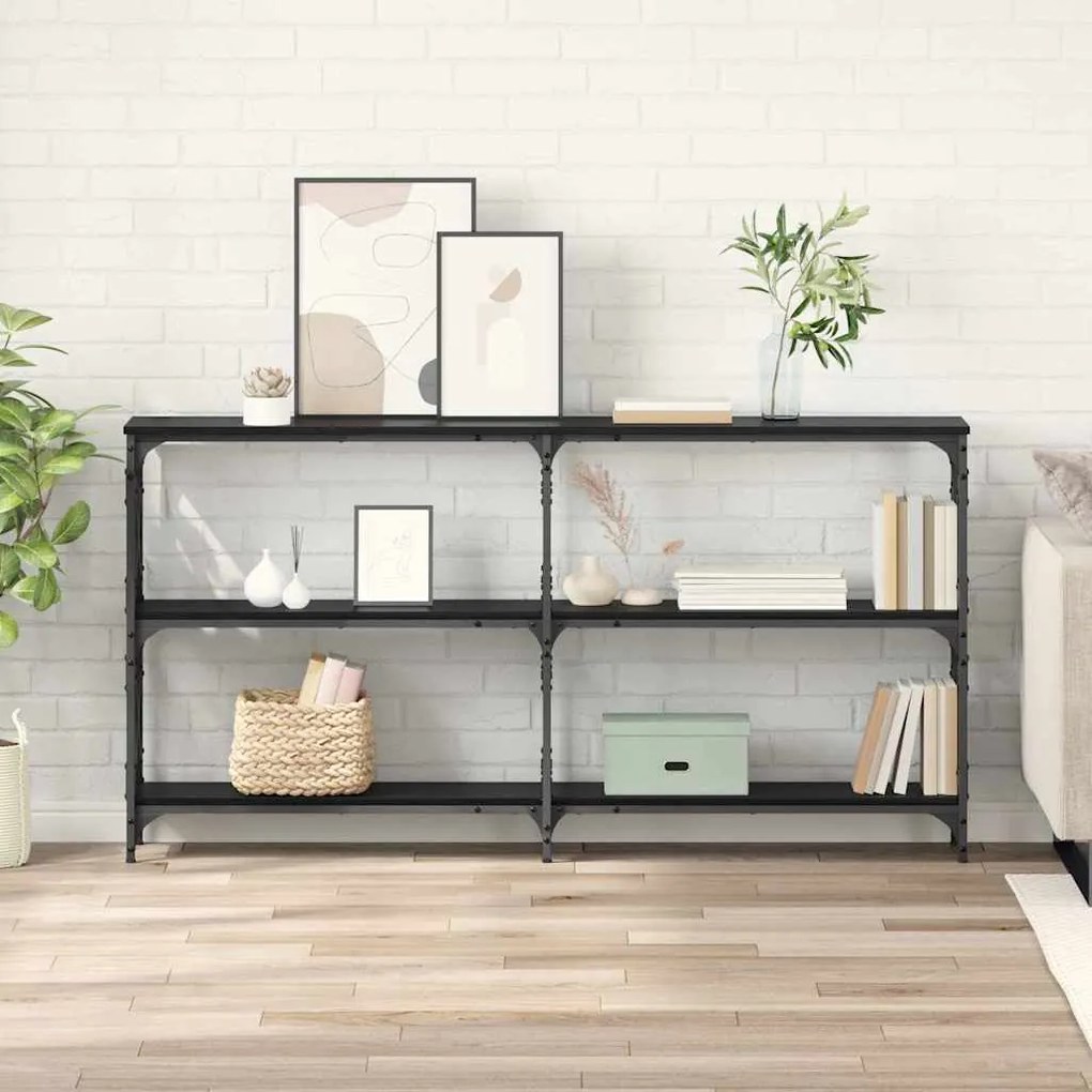 vidaXL Aparador Carvalho Preto 156 x 28 x 80,5 cm Madeira processada