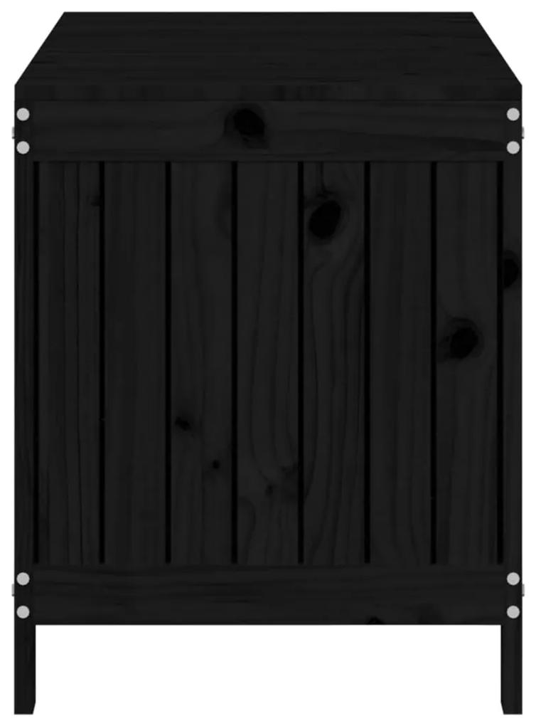Caixa de arrumação jardim 115x49x60 cm pinho maciço preto
