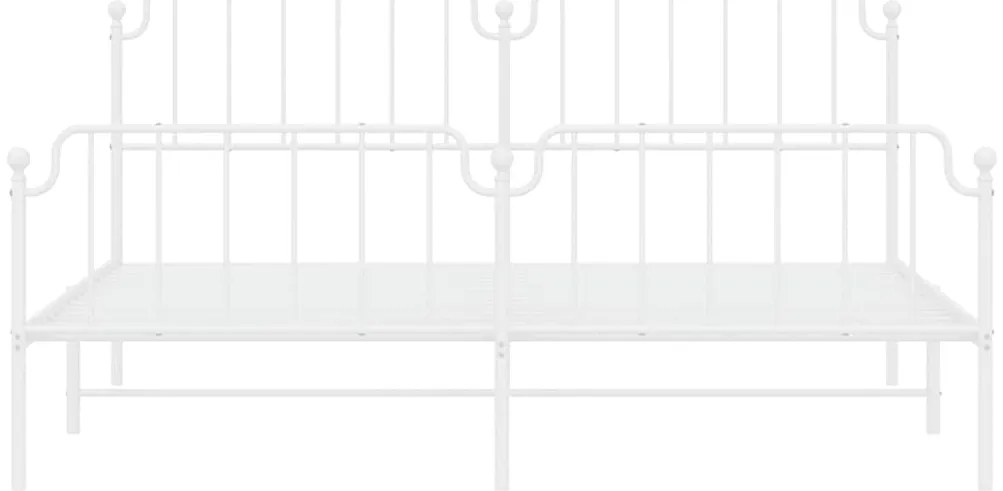 Estrutura de cama com cabeceira e pés 193x203 cm metal branco