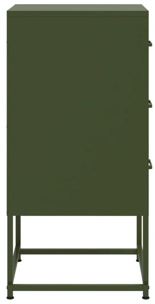 Mesas de cabeceira 2 pcs 36x39x78 cm aço verde-azeitona