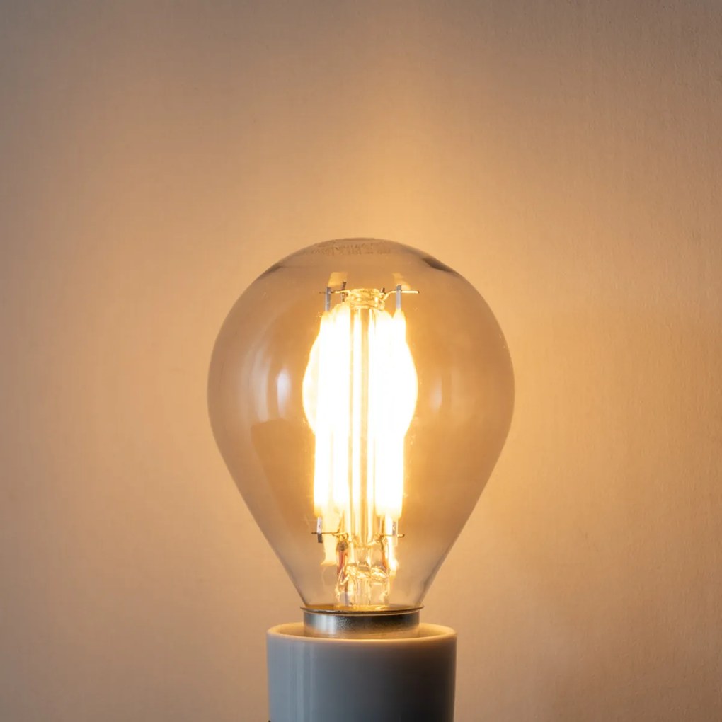 Conjunto de 5 lâmpadas LED E14 reguláveis P45 fumê 5W 470 lm 2200K