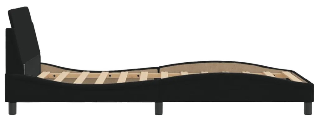 Estrutura de cama sem colchão 100x200 cm tecido preto