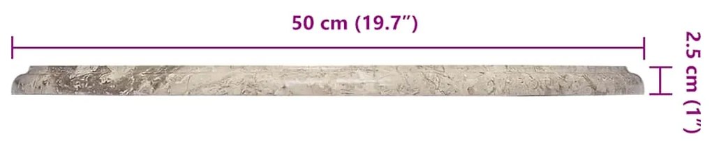 Tampo de mesa Ø50x2,5 cm mármore cinzento