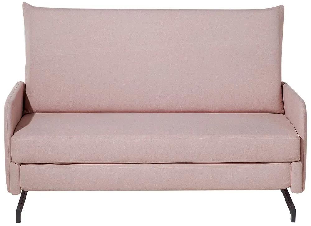 Sofá-cama de 2 lugares em tecido rosa BELFAST Beliani