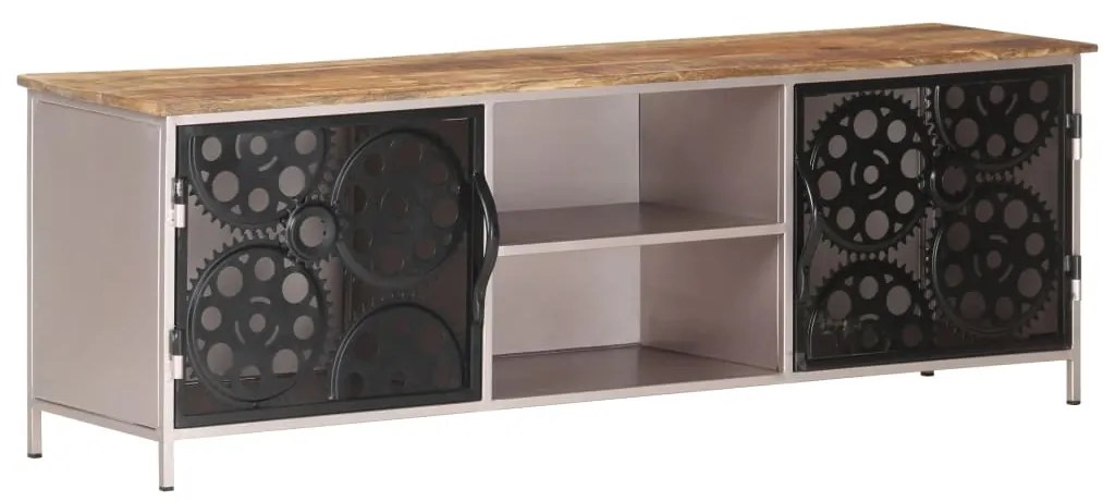 Móvel de TV 120x30x40 cm madeira de mangueira áspera