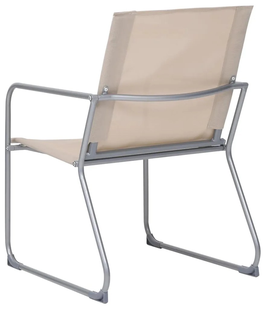 4 pcs conjunto lounge para jardim tecido e aço cor creme