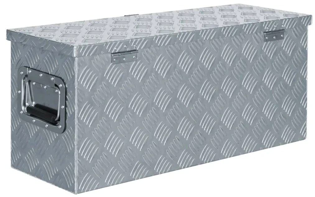 Caixa de alumínio 76,5x26,5x33 cm prateado