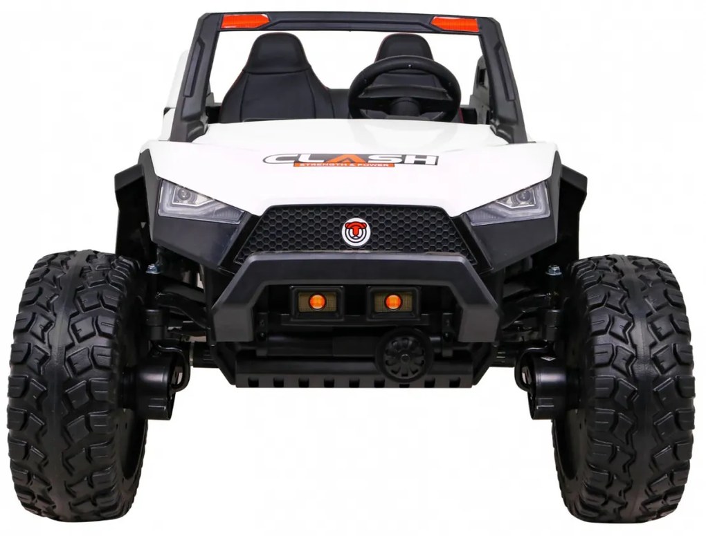 Buggy elétrico para Crianças 24V 4x4 2 Lugares Clash Rodas de EVA, Assento de couro Branco