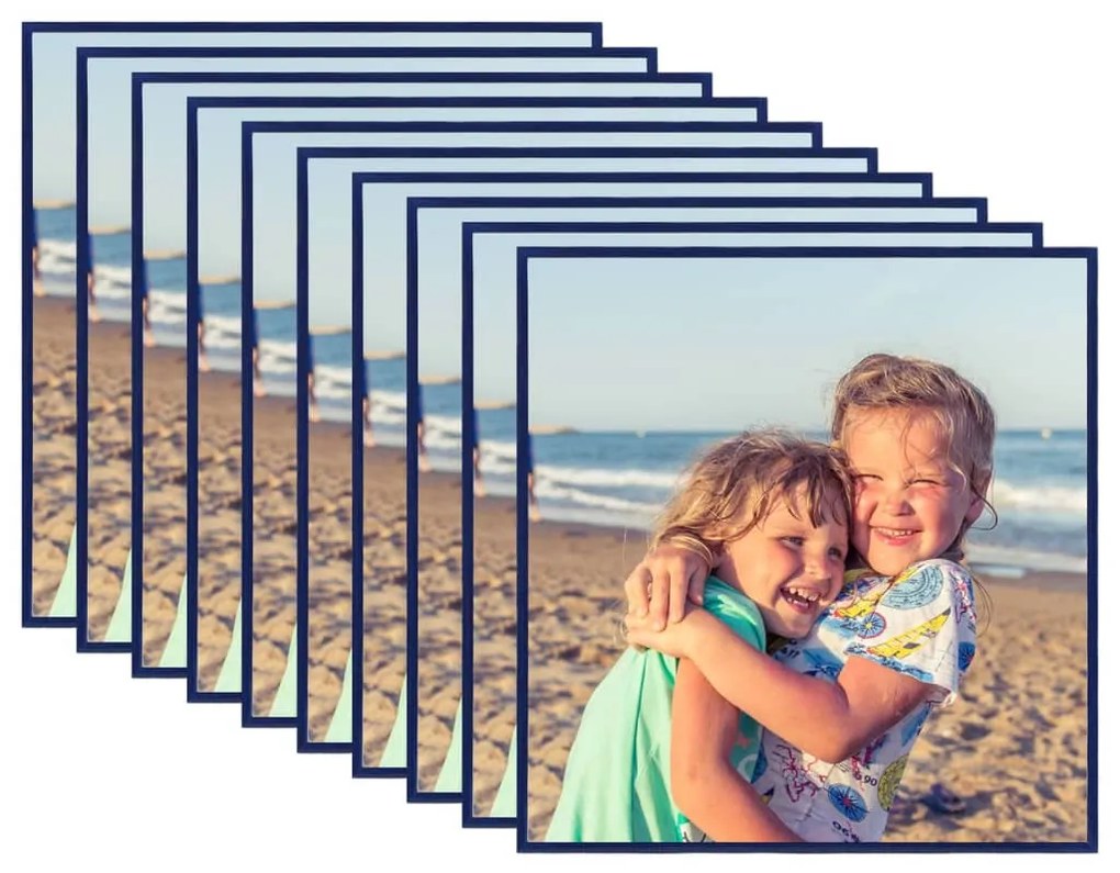 vidaXL Molduras para parede ou mesa 10 pcs 20x20 cm MDF azul