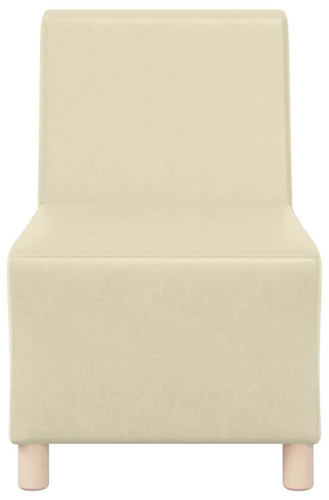 Poltrona sem braços 55 cm couro artificial creme
