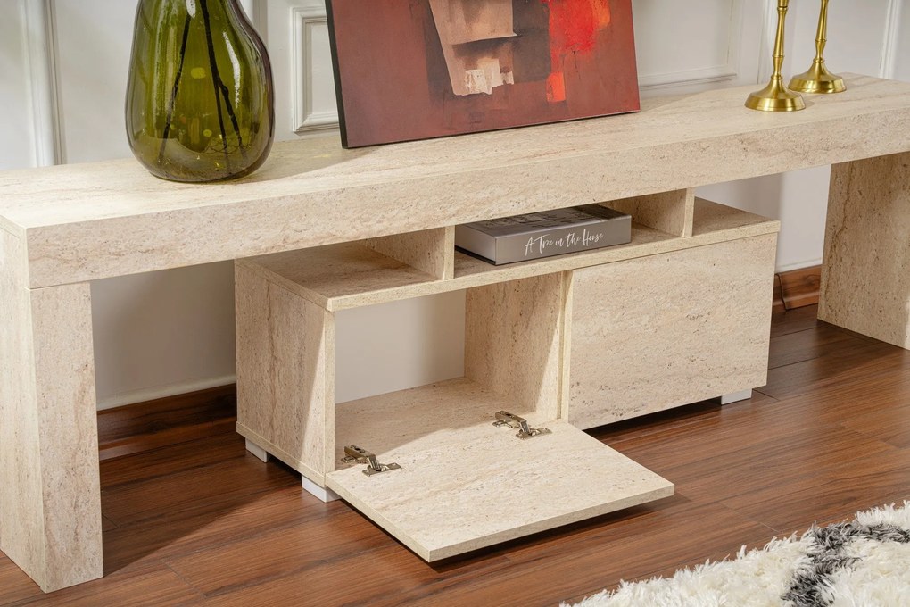 Móvel TV Enclave – Travertino – 180 cm x 50 cm x 31,3 cm