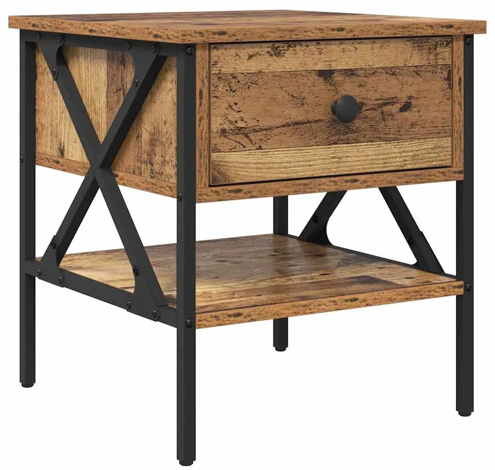 Mesa de Cabeceira Madeira Velha 40x42x45 cm Madeira Engenharia