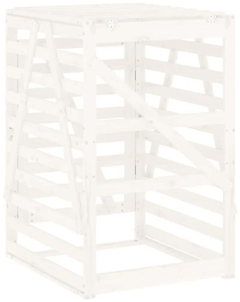 Abrigo para caixote do lixo 84x90x128,5 cm pinho maciço branco