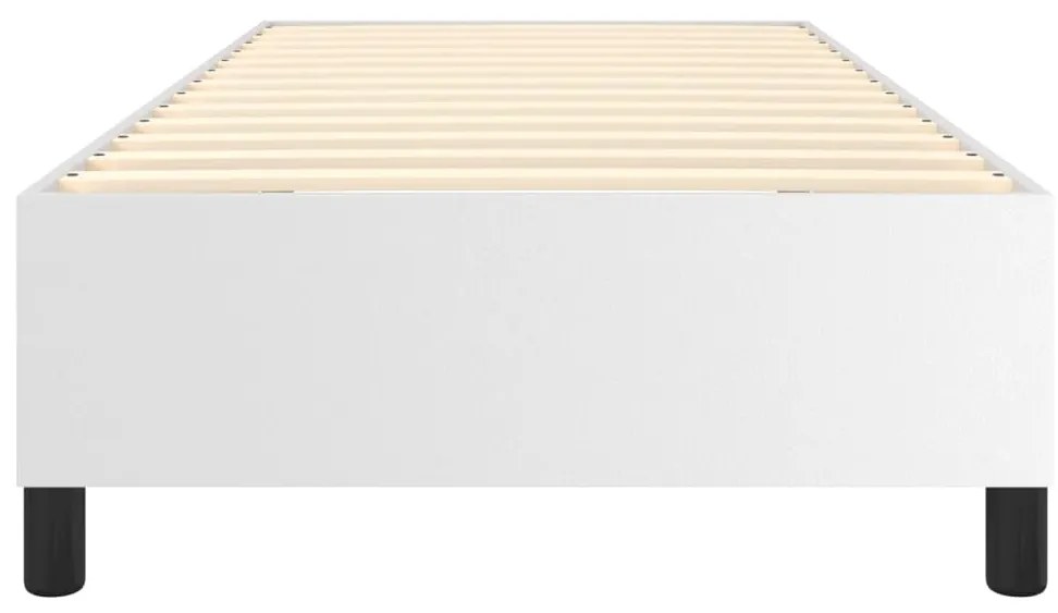 Estrutura de cama 90x200 cm couro artificial branco
