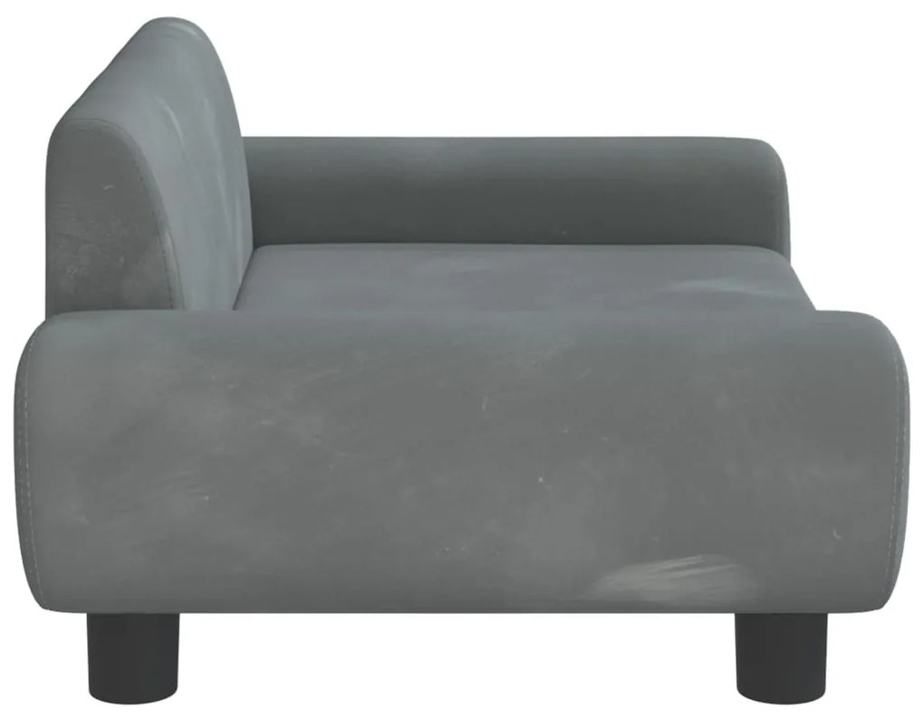 Sofá infantil 70x45x33 cm veludo cinzento-escuro