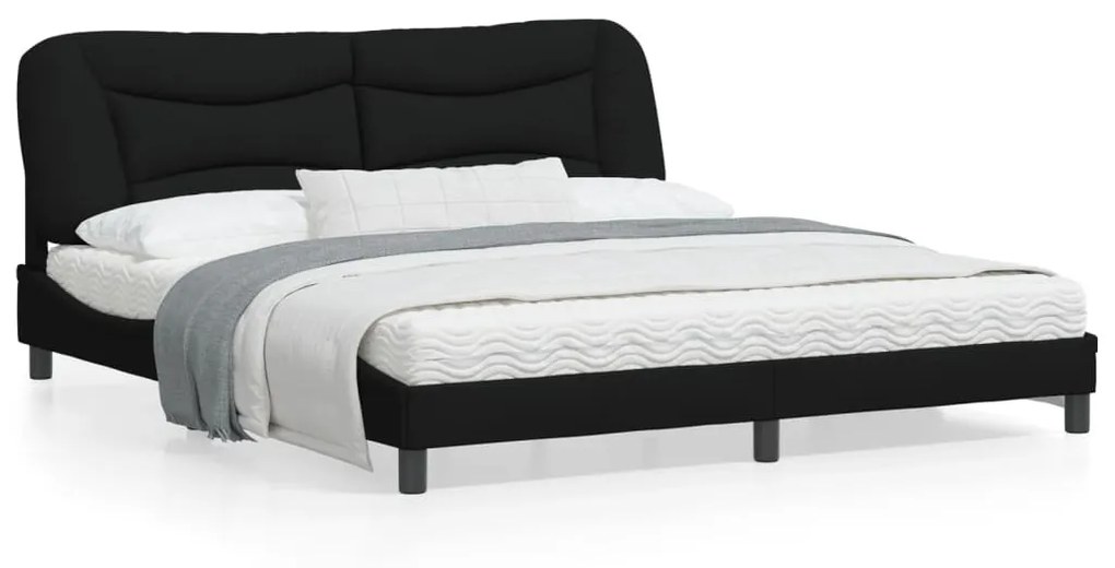 vidaXL Estrutura de cama com LED sem colchão 180x200 cm tecido preto