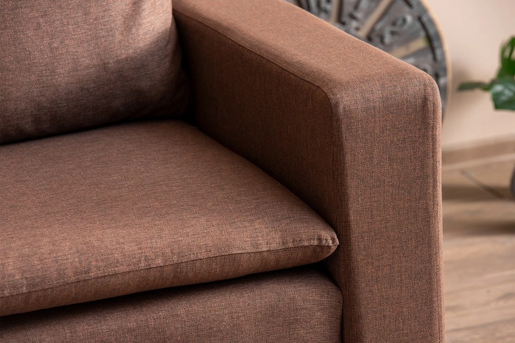 Poltrona Pafu Lungo — Castanho - 105x52x75 cm - Design Moderno