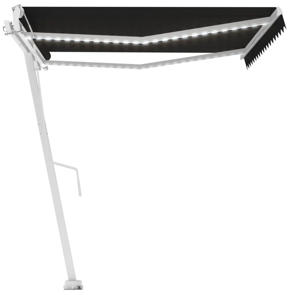 Toldo automático com LED e sensor de vento 450x350 cm antracite