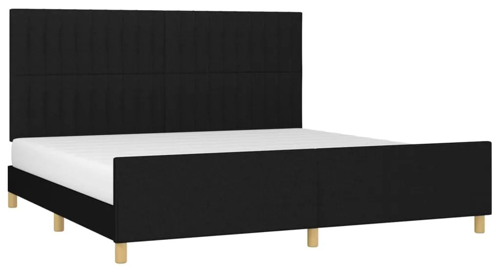 Estrutura de cama sem colchão 200x200 cm tecido preto
