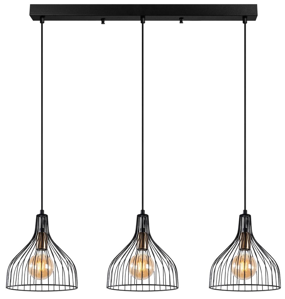 Candeeiro de Teto Cafu – Preto Antigo – 94 x 25 x 121 cm