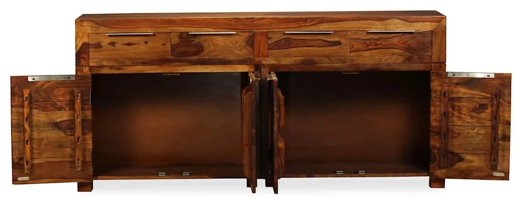 Aparador em madeira de acácia maciça 160x35x75 cm