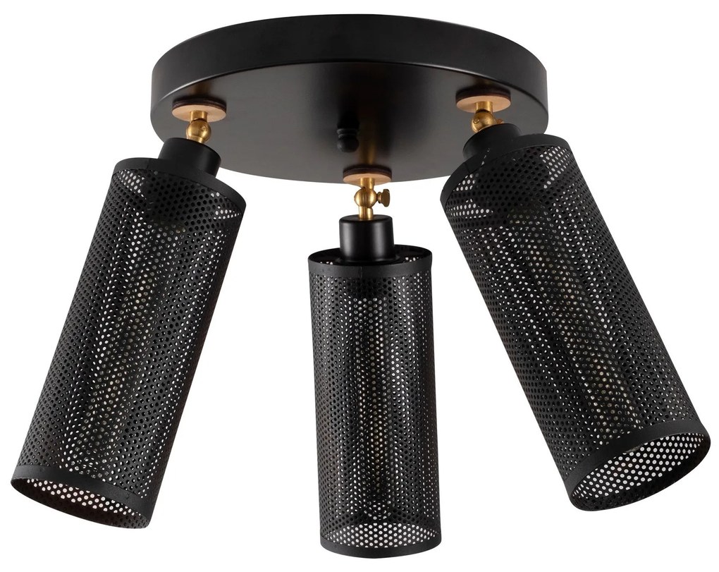 Candeeiro de Teto Amasra – Preto e Dourado – 52 cm