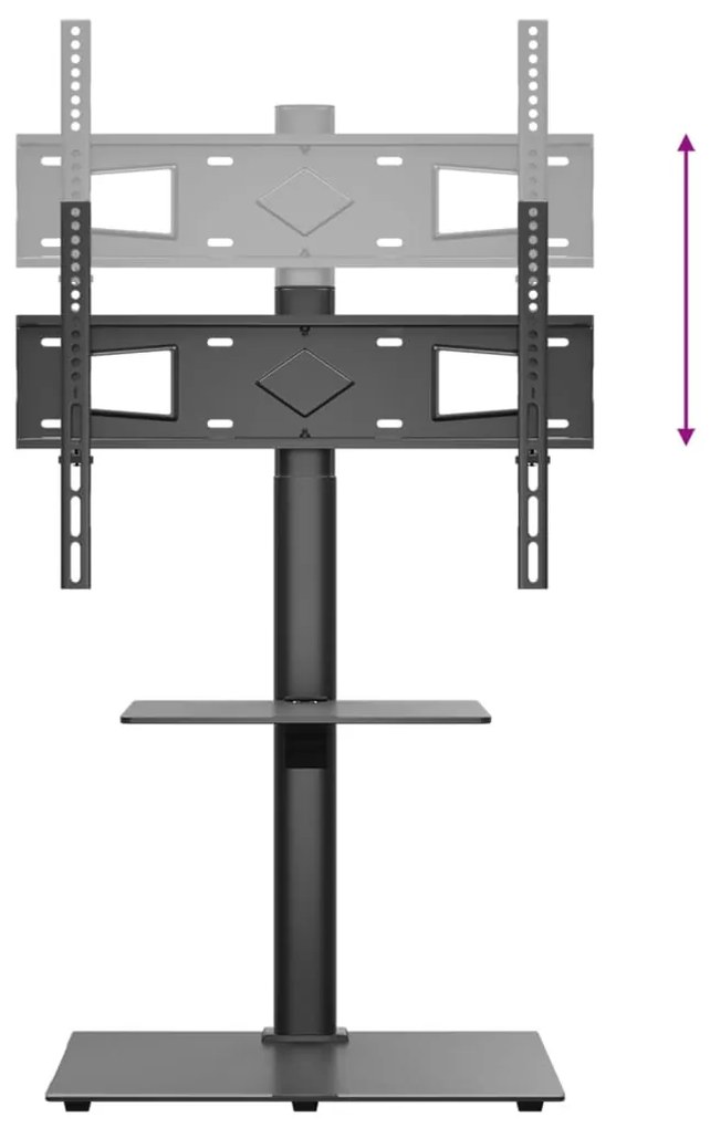 Suporte de canto para TV 32-65 polegadas c/ 2 prateleiras preto