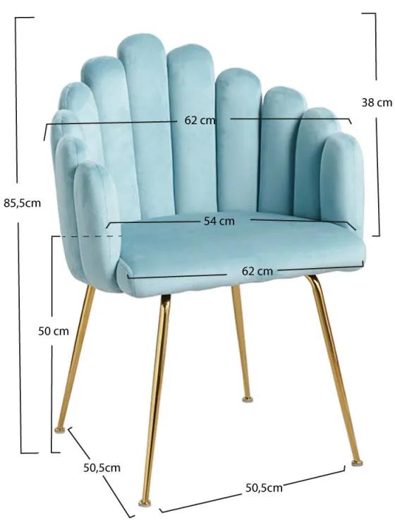 Cadeira Bhoja Veludo - Azul pálido