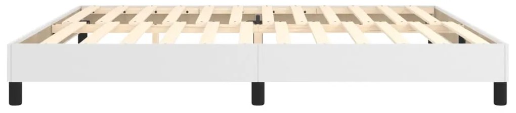 Estrutura de cama 200x200 cm couro artificial branco