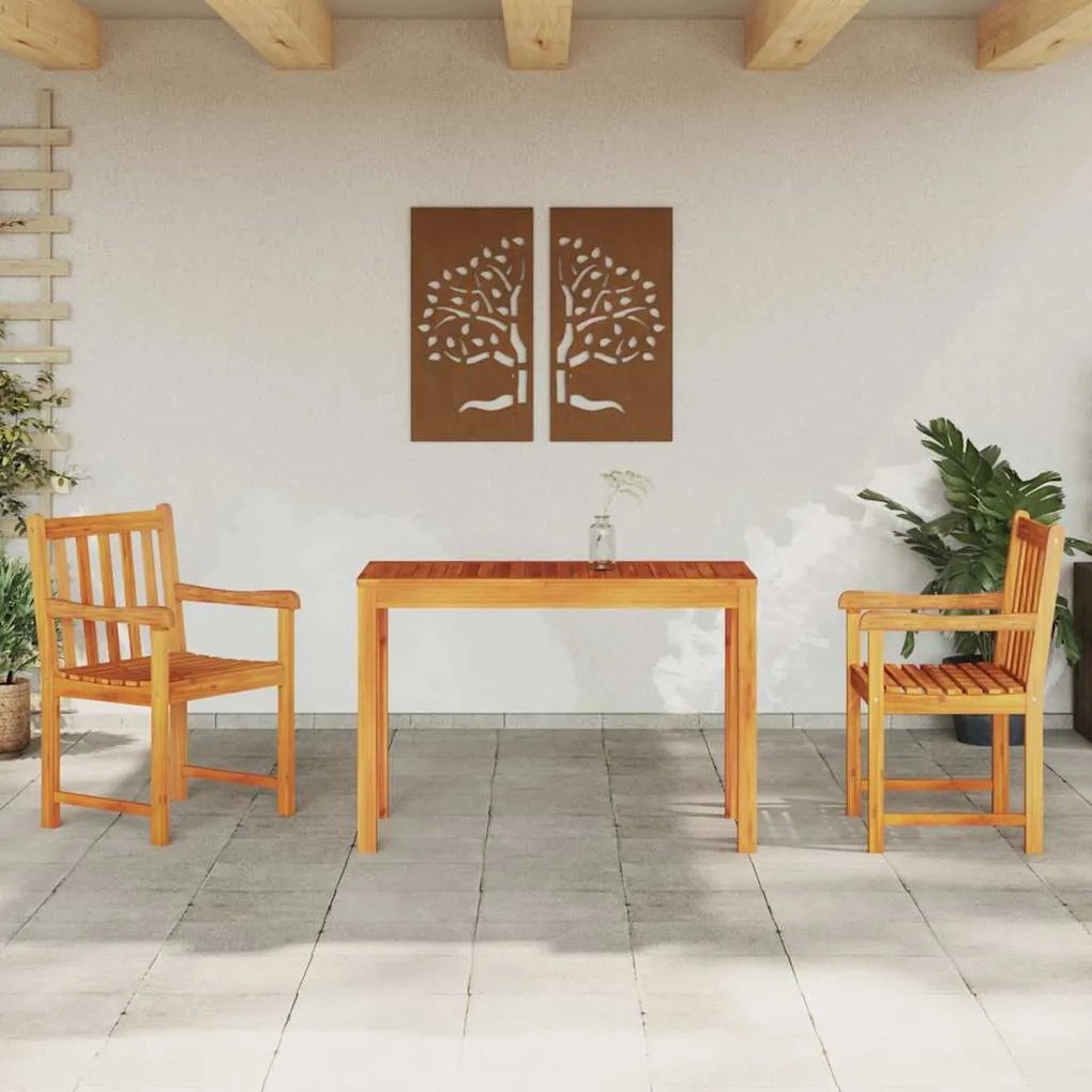 Conjunto de Jantar 3 pcs Madeira Natural 100-200 cm