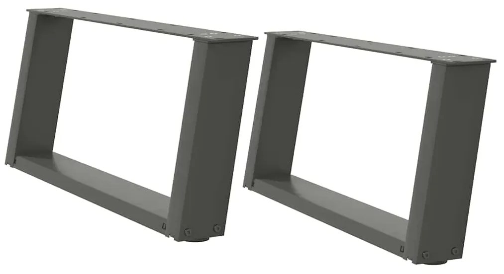 Pés para mesa de centro em forma de U, 2 peças, antracite, 70x(30-31)